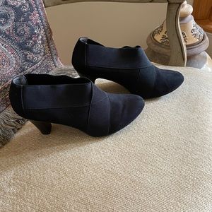 Coach and Four Brand, black booties.